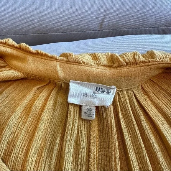 Anthropologie En Elly oversized Tiered Yellow Maxi Dress in extra small - Picture 14 of 14